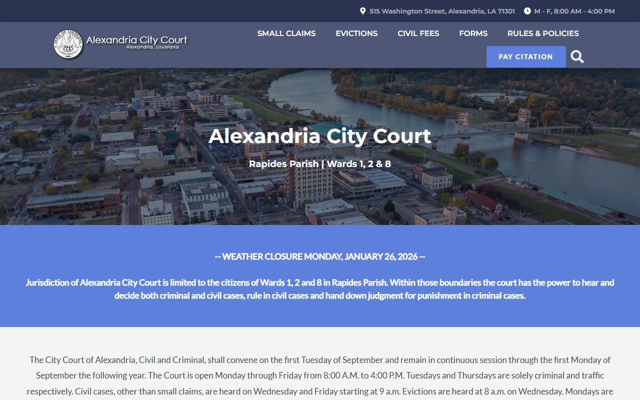 Alexandria phone directory city court website