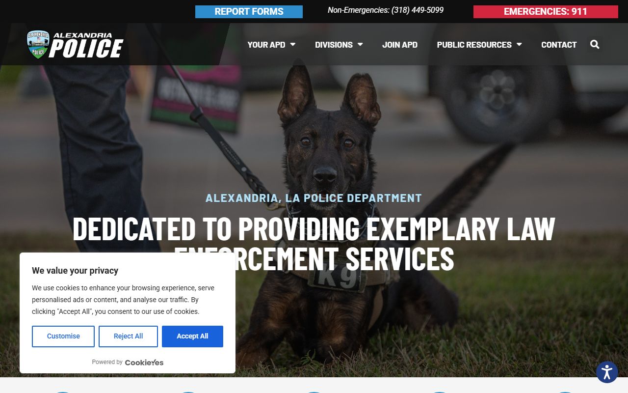 Alexandria phone directory police department website