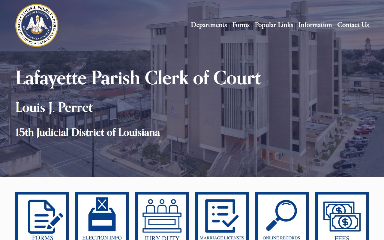 Lafayette phone directory clerk of court eClerks records portal