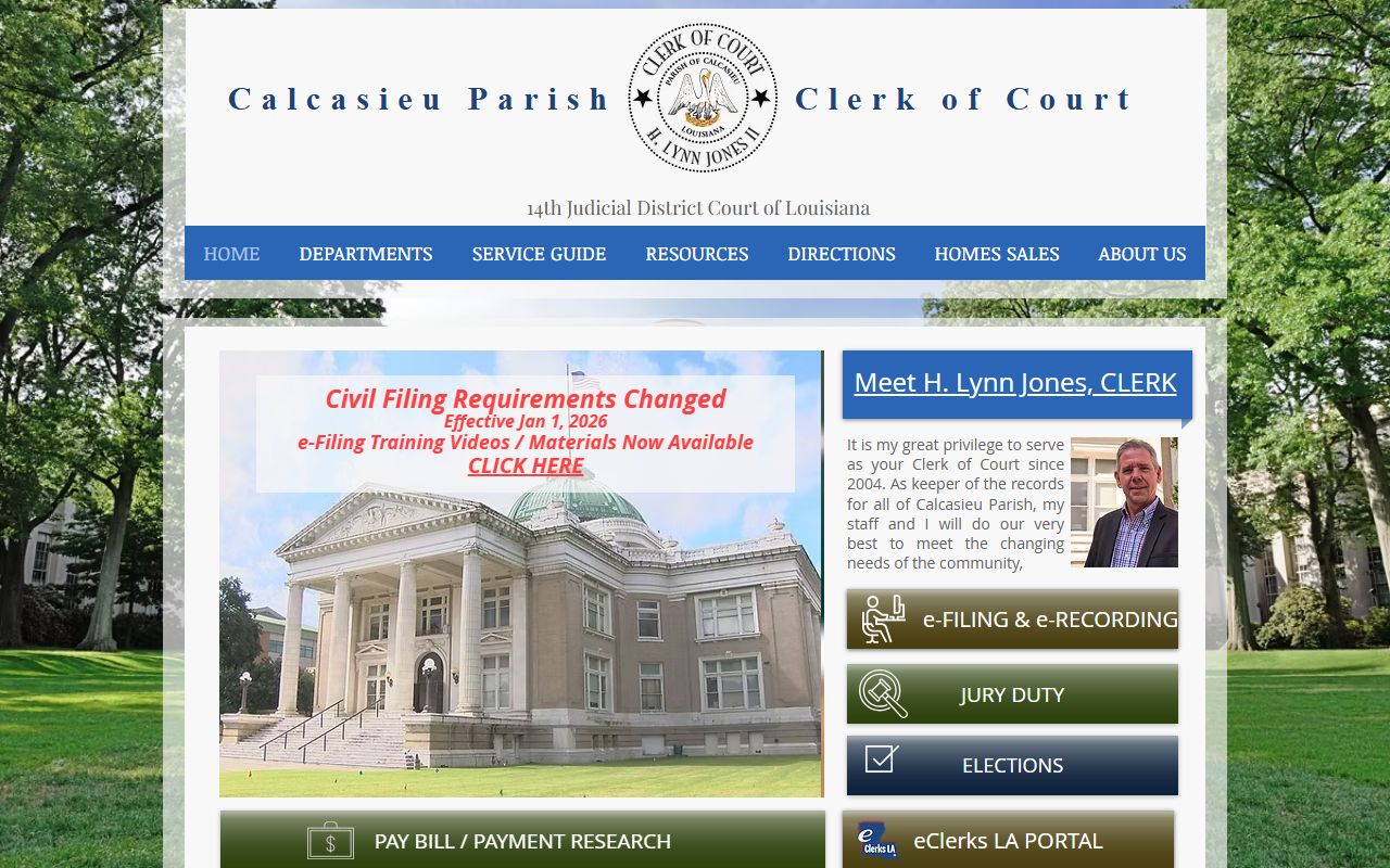 Moss Bluff phone directory Calcasieu Parish Clerk website