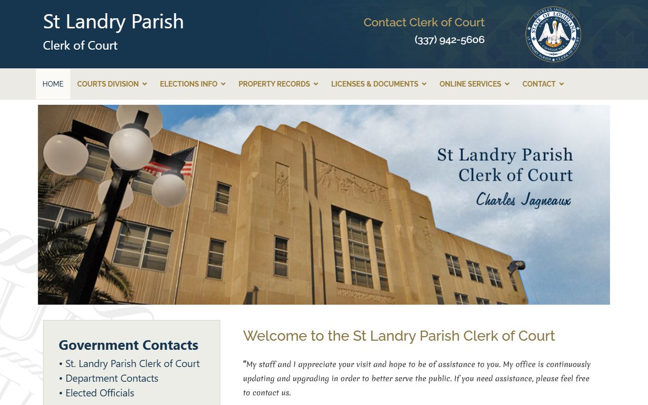 St. Landry Parish website for Opelousas phone directory searches