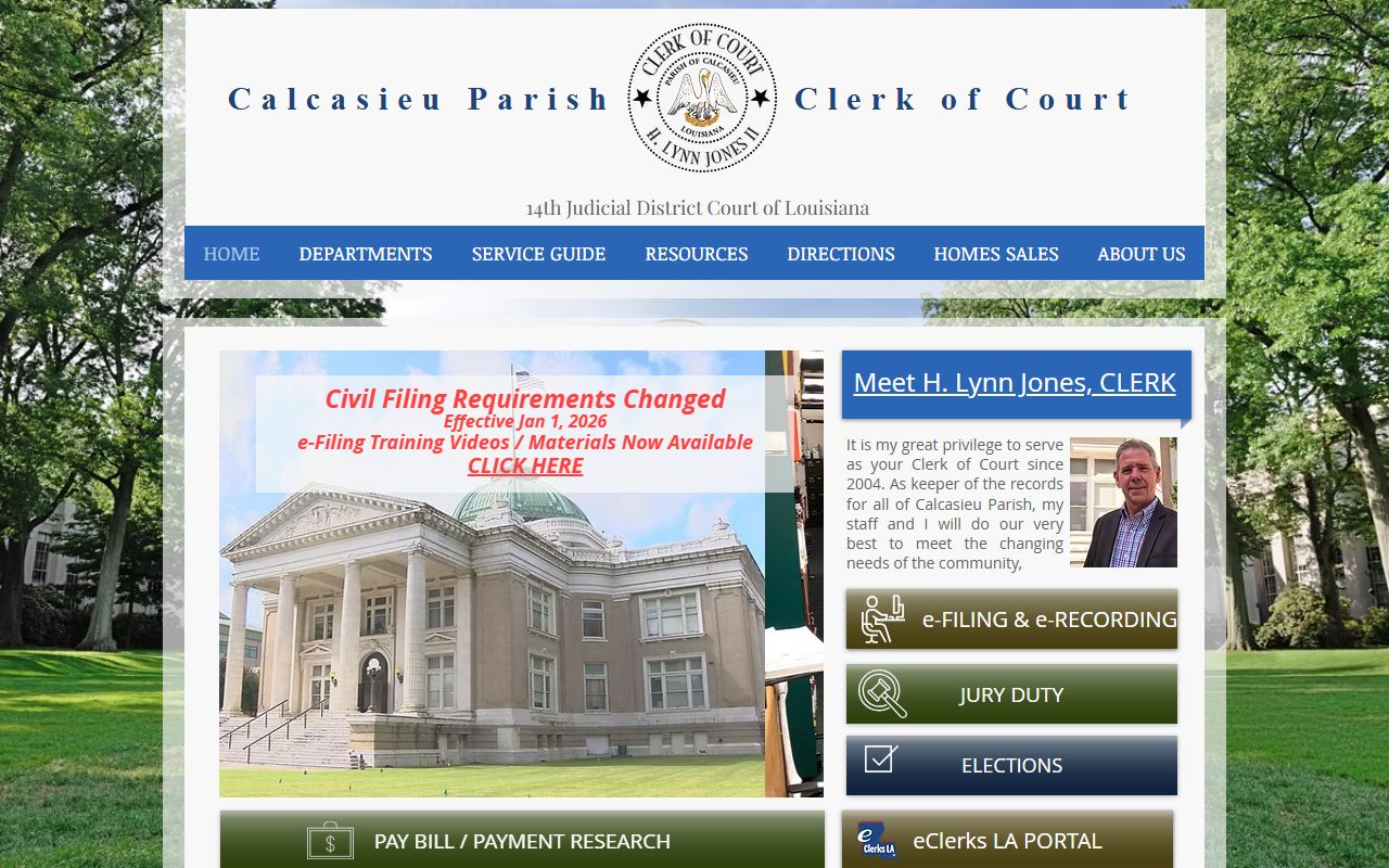 Sulphur phone directory Calcasieu Parish Clerk of Court online portal