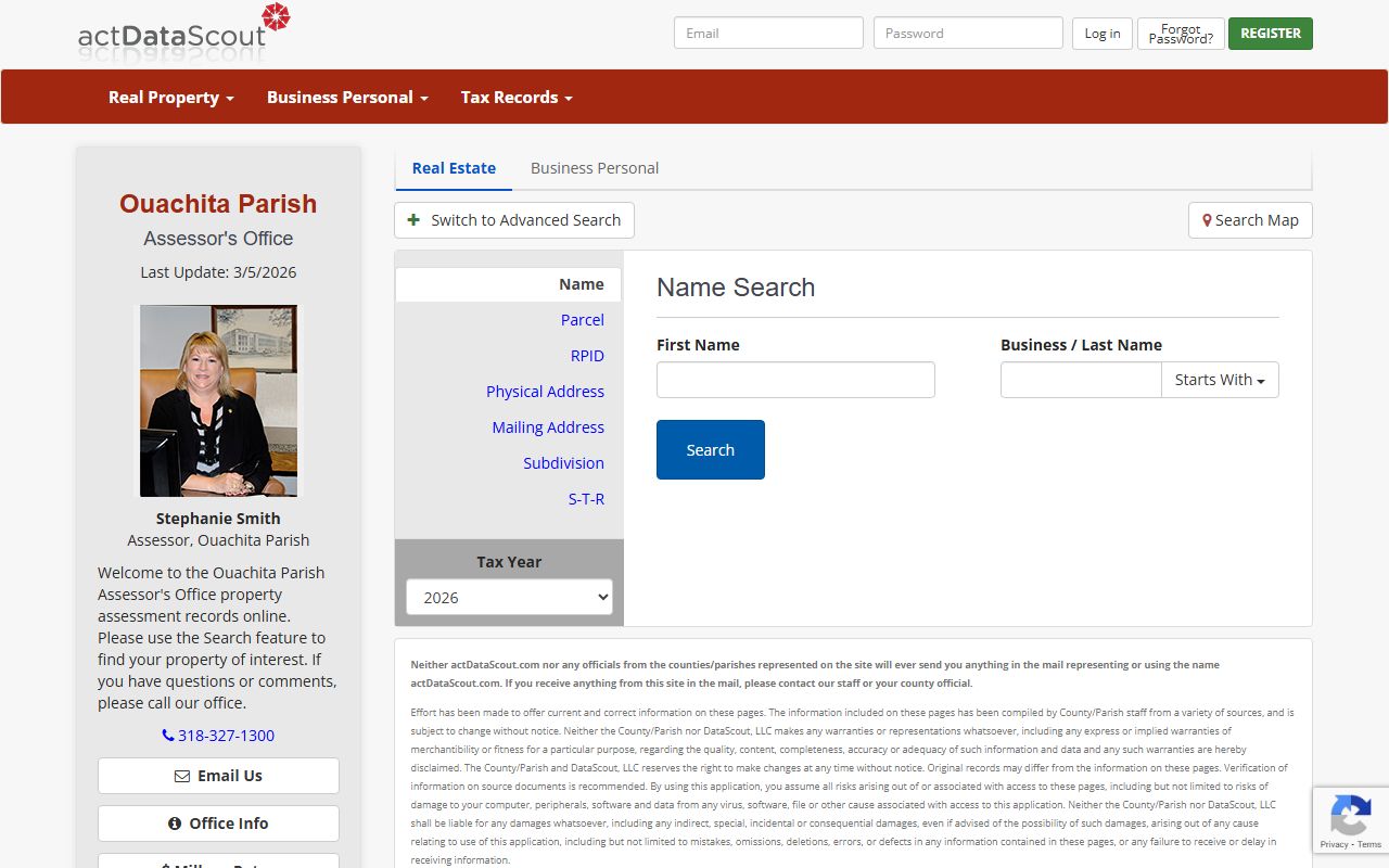 West Monroe phone directory Ouachita Parish property records search