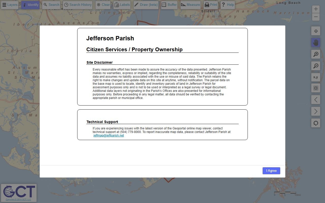 Jefferson Parish GIS map portal for phone directory lookups