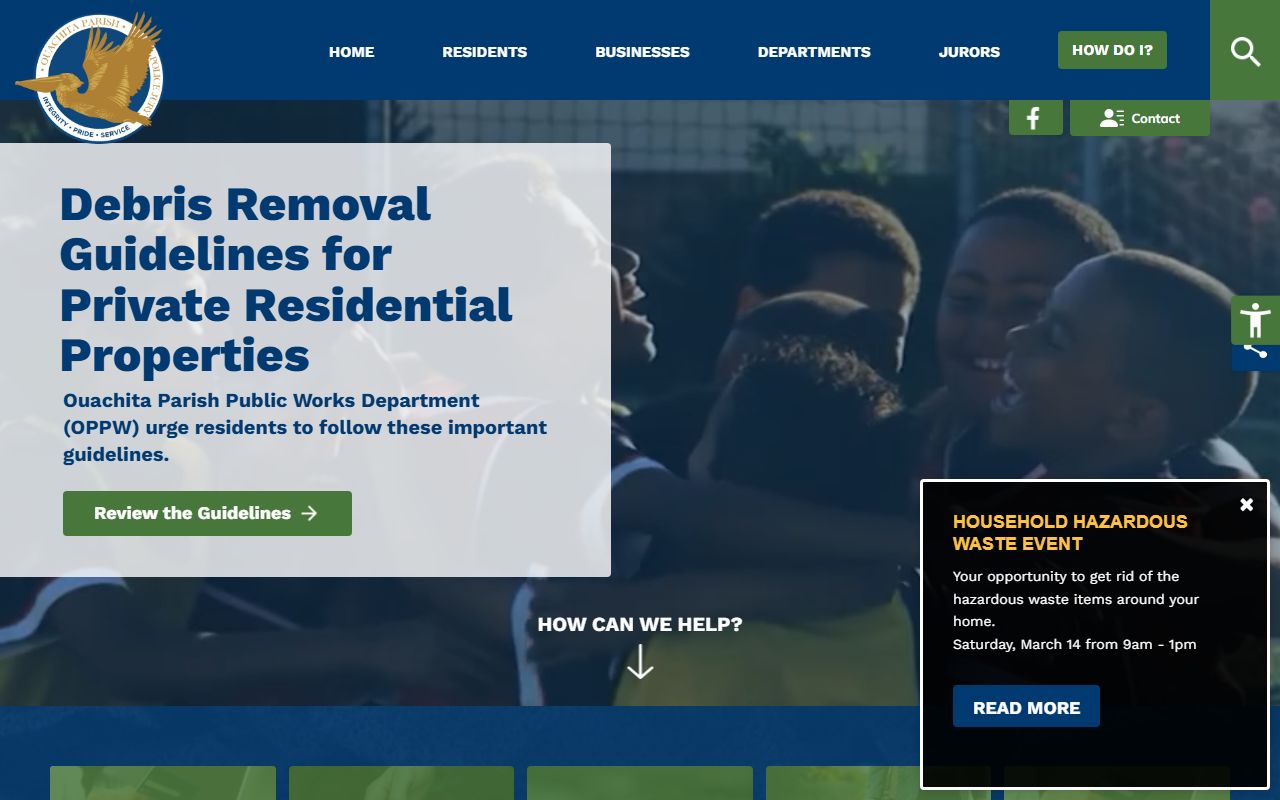Ouachita Parish Police Jury website for phone directory and business records