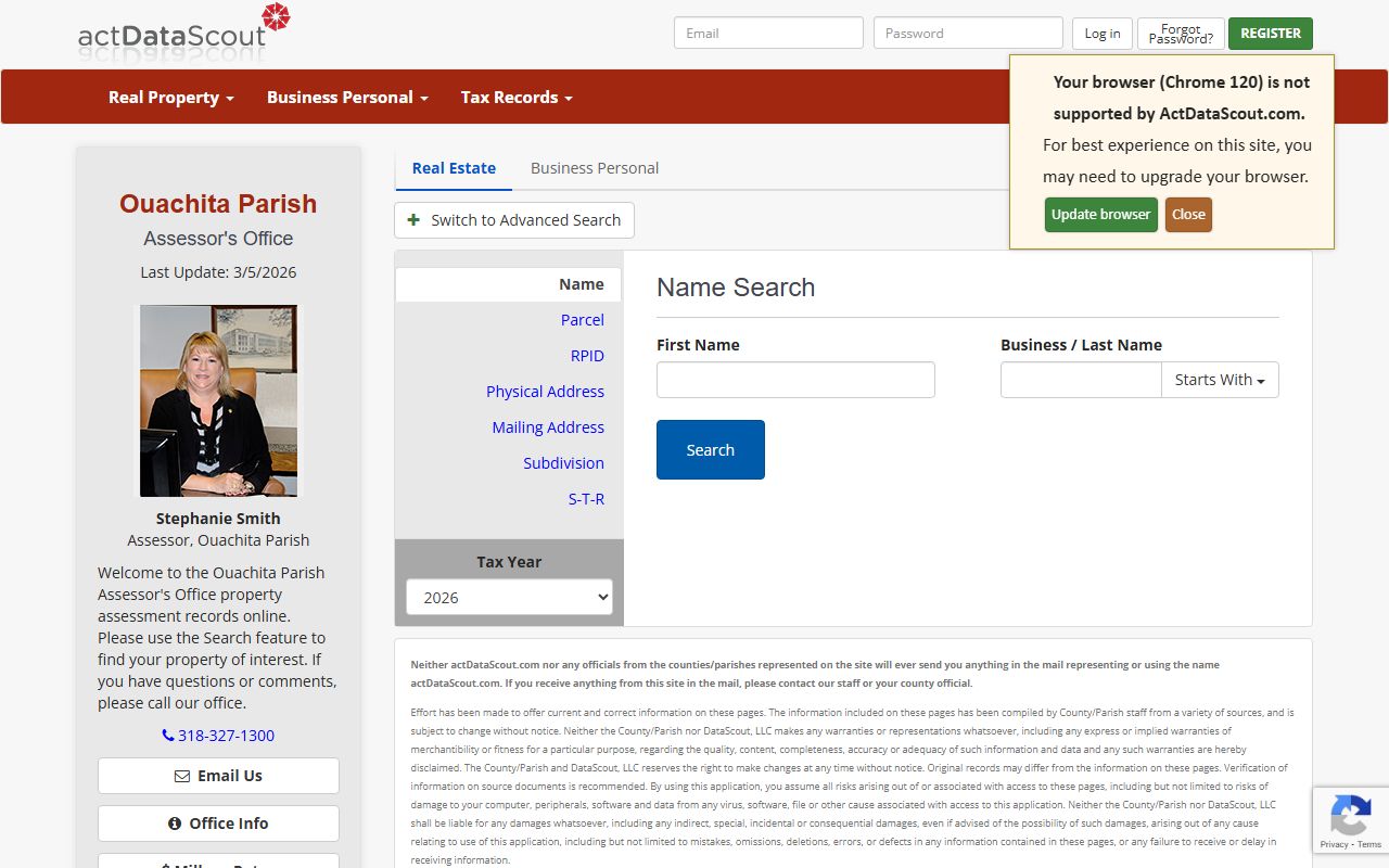 actDataScout property records for Ouachita Parish phone directory