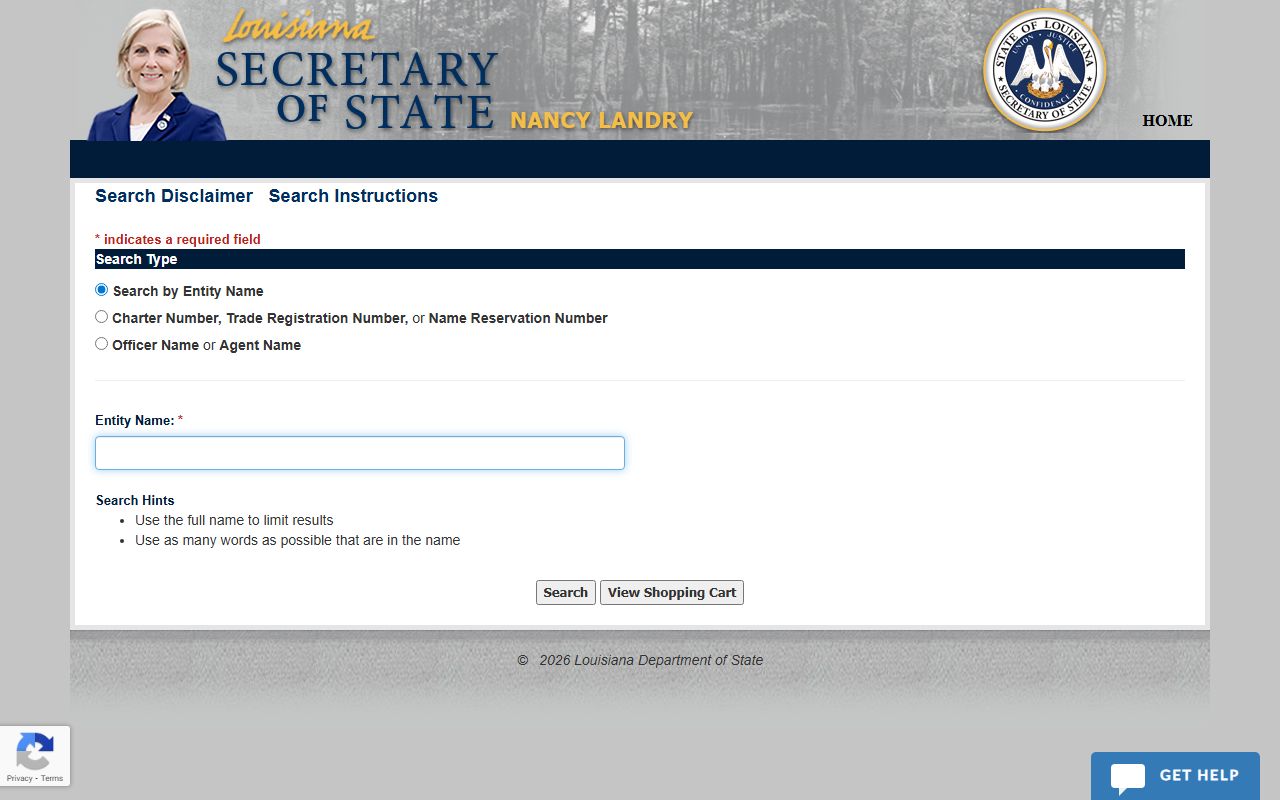 Louisiana Secretary of State business search phone directory